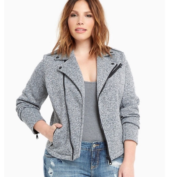 plus size knit moto jacket